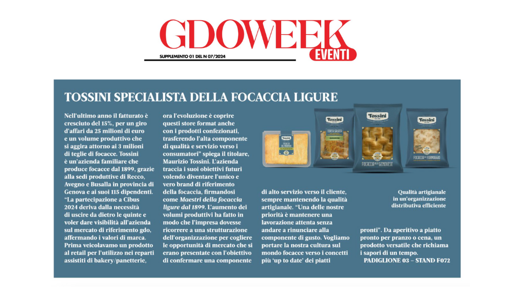 La nostra partecipazione a Cibus 2024 sul numero speciale di Gdoweek dedicato alla fiera Cibus in corso a Parma dal 7 al 10 maggio 2024.